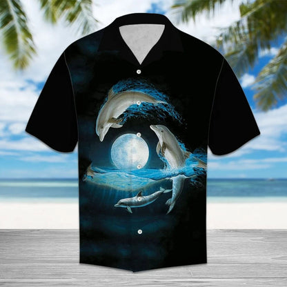 Deilf ag Léim Thar Aigéan Faoi Solas na Gealaí Dear Léine Haváí, Bronntanas Léine Haváíais, Bronntanas Nollag