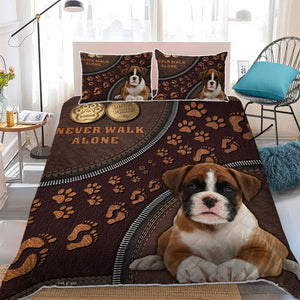 Boxer Dog - Never Walk Alone Quilt Bedding Set Bedroom Set Bedlinen,Bedding Christmas Gift,Bedding Set Christmas