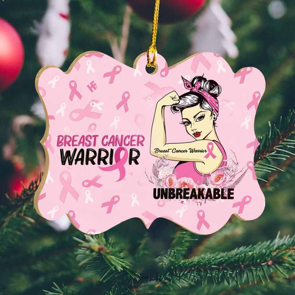 Breast Cancer Awareness Unbreakable Ornament, Christmas Gift, Christmas Decoration