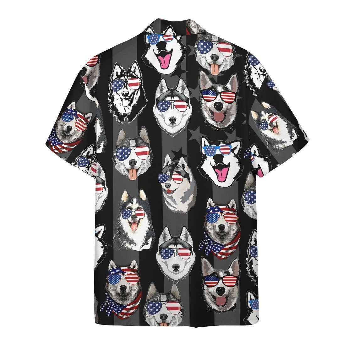 Husky American Seamless Background Design Hawaiian Shirt, Hawaiian For Gift