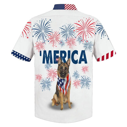 Aoire Gearmánach Bratach Mheiriceánach Dearg Agus Bán Léine Haváí Tine Ealaíne, Bronntanas Léine Haváíais, Bronntanas Nollag