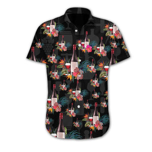 Wine Flower At Dark Night Design Hawaiian Shirt, Hwaiian For Gift