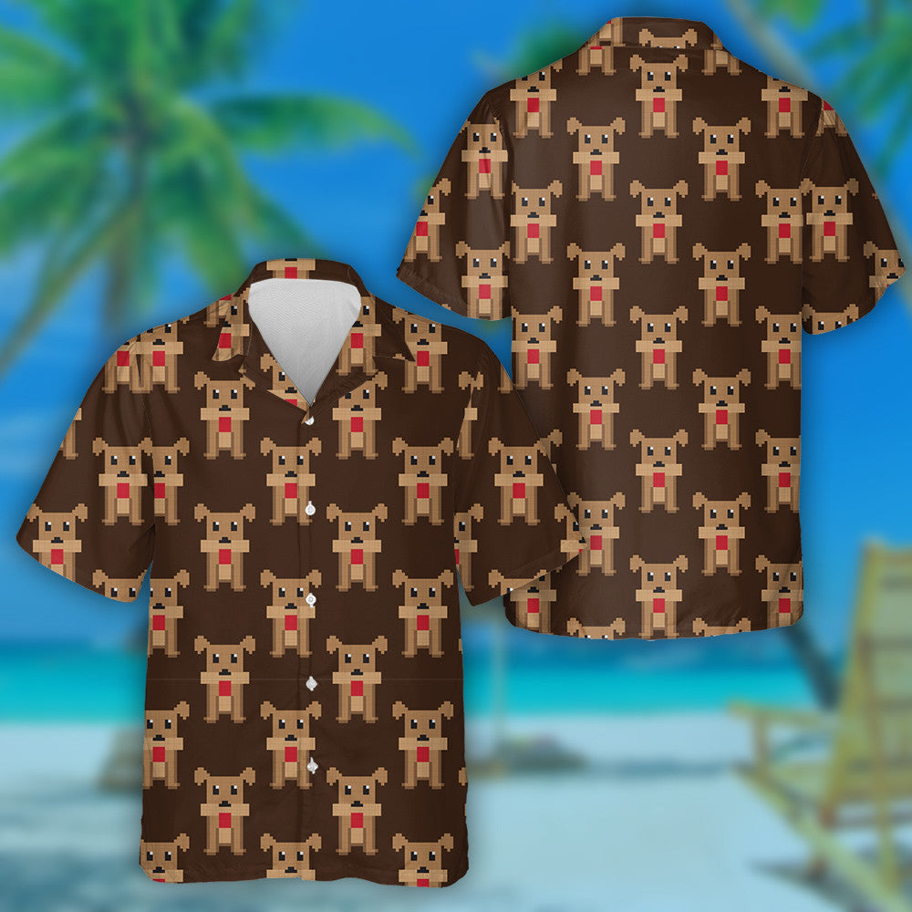 Pixel Art Dogs In Cartoon Background Hawaiian Shirt,Hawaiian Shirt Gift, Christmas Gift
