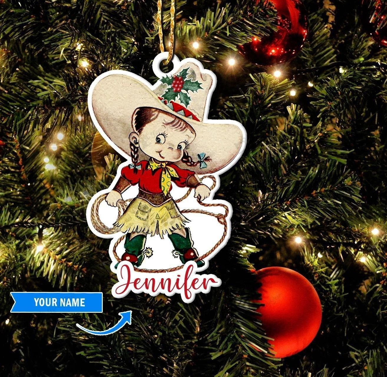 BIX Cowkid Personalized Ornament, Christmas Ornament Gift, Christmas Gift, Christmas Decoration