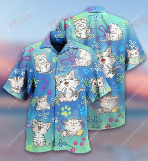 All I Need Is Love... And A Cat (Or Two Or Five) Short Hawaiian Shirt Hobbies Short Sleeve Custom Hawaiian Shirts Hawaiian Shirts For Men, Christmas Gift