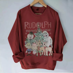 Rudolph The Red-nosed Reindeer Sweatshirt, Christmas Sweatshirt Cute, Christmas Winter Sweatshirt