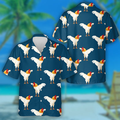 Sicín a Flapping ar Chúlra Gorm Dorcha Léine Haváí, Bronntanas Léine Haváí, Bronntanas Nollag