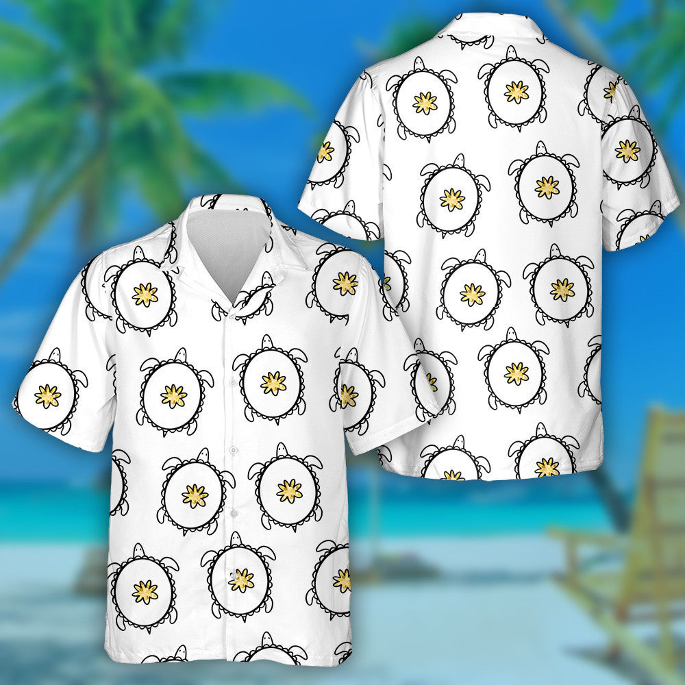 Golden Doodle Turtles On White Background Hawaiian Shirt,Hawaiian Shirt Gift, Christmas Gift