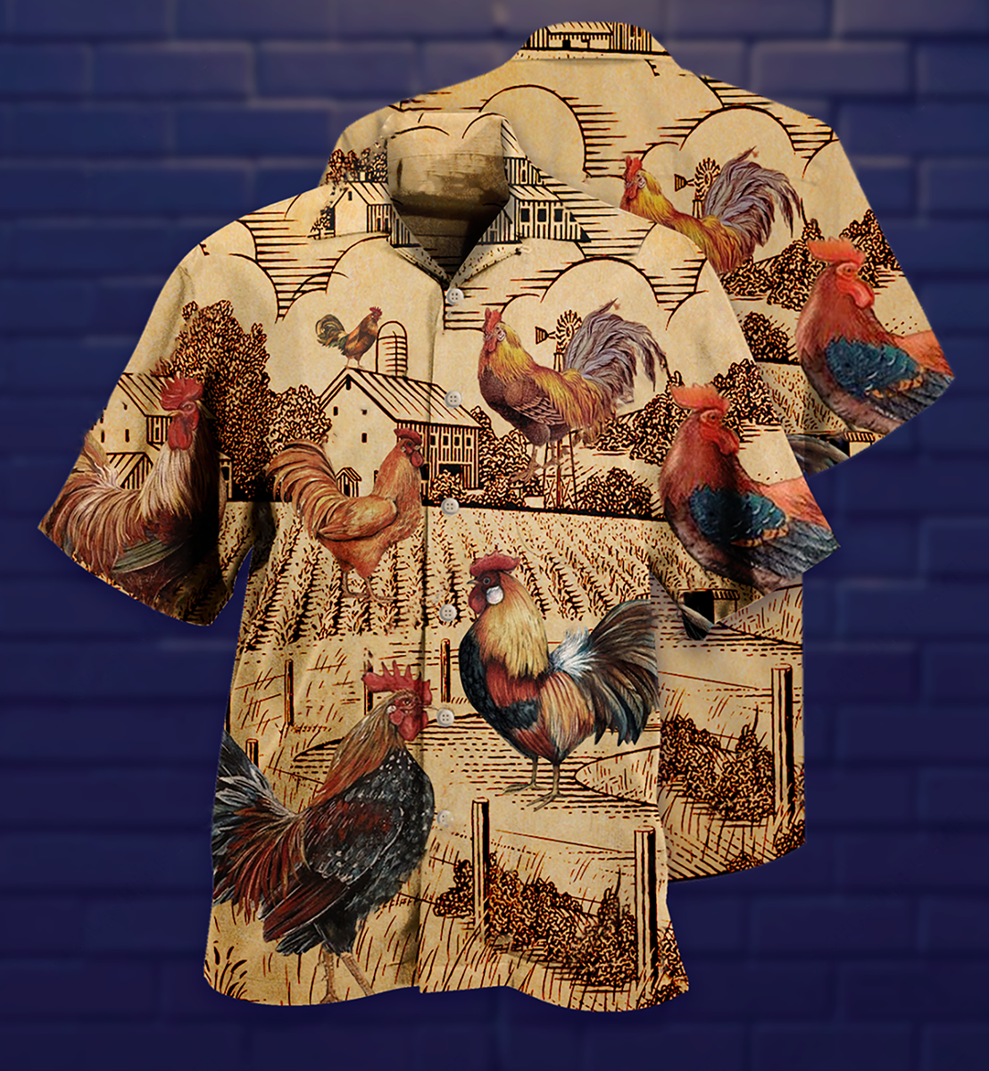 Chicken Love Vintage - Hawaiian Shirt_Hawaiian Shirt Gift, Christmas Gift