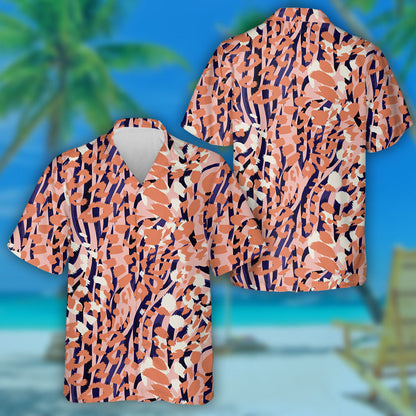 Spotaí Craiceann Ainmhithe Liopard Fionnaidh Le Stripes Riabhacha Léine Haváís, Bronntanas Léine Haváís, Bronntanas Nollag