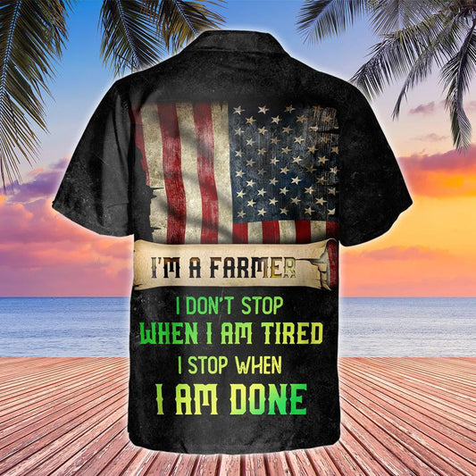 USA Brat Design Léine Haváíais Is Feirmeoir Mé, Bronntanas Léine Haváíais, Bronntanas Nollag