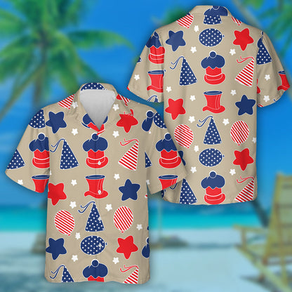 Léiriú Nua-Aimseartha De Dheilbhíní I Stíl Bratach Mheiriceá Léine Haváís, Bronntanas Léine Haváíais, Bronntanas Nollag