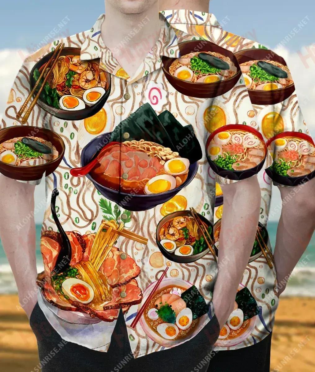 Beidh Do Dhroim ag Ramen i gcónaí Léine Muinchille Ghearr Unisex Caitheamh aimsire Léinte Haváís Saincheaptha Léinte Haváís Patrún Léine Haváís, Bronntanas Léine Haváís, Bronntanas Nollag