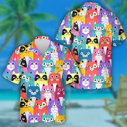 Cait Chartúin Greannmhar I Stíl Retro Léine Haváís, Bronntanas Léine Haváise, Bronntanas Nollag