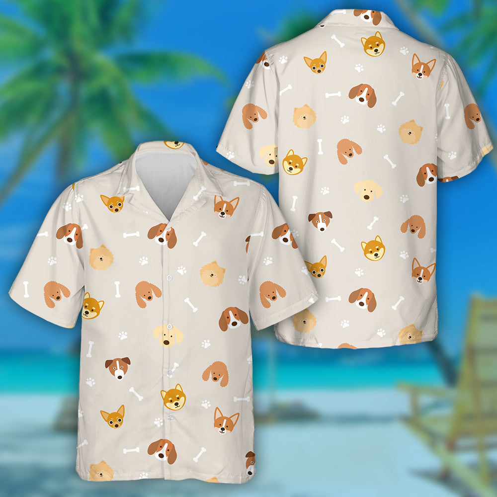 Beagle Dog Head Footprint And Bone Hawaiian Shirt, Hawaiian For Gift