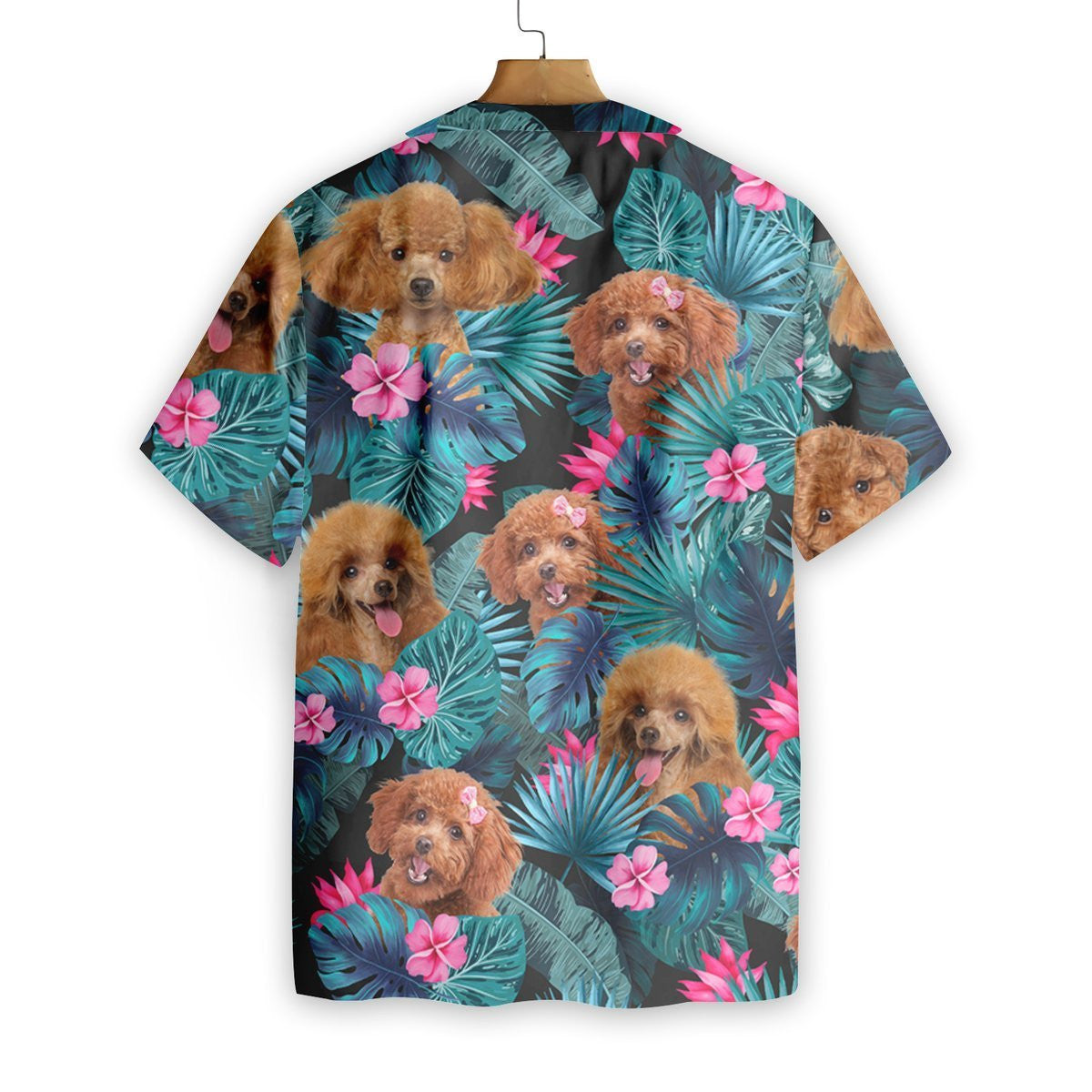 Tropical Poodle Seamless Background Design Hawaiian Shirt,Hawaiian Shirt Gift, Christmas Gift