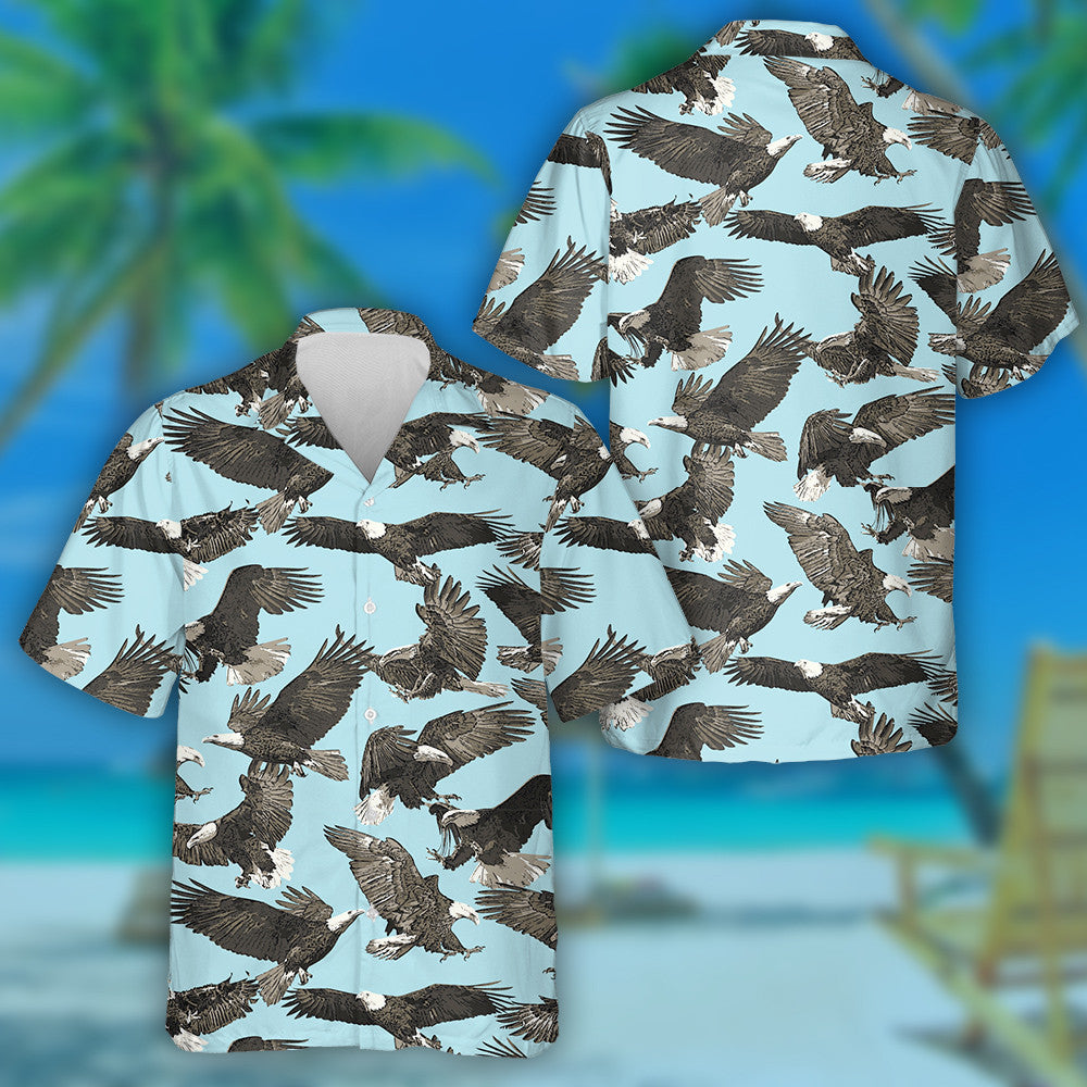 Iolar Álainn ag Eitilt ar Chúlra Gorm Léine Haváí, Bronntanas Léine Haváí, Bronntanas Nollag