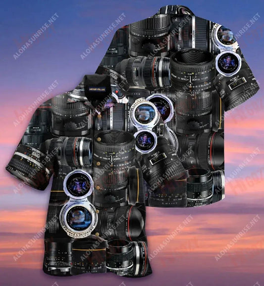 Is Grianghrafadóir i gCónaí A Ghrianghrafadóir Unisex Léine Haváís Muinchille Samhraidh Gearr Léinte haváíais Léinte Greannmhar haváís, Bronntanas Léine Haváís, Bronntanas Nollag