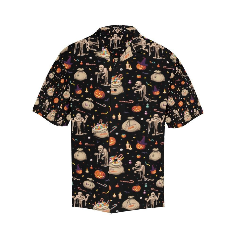 Oíche Shamhna Mummy Agus Mála Candy Ollmhór Léine Haváise Draíochta, Bronntanas Léine Haváíais, Bronntanas Nollag