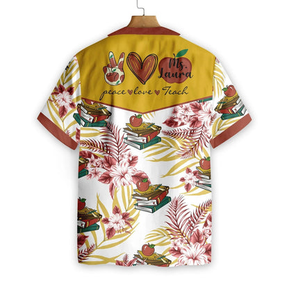 Úlla Ar Leabhair Hibiscus Bándearg Agus Duilleoga Ainm Saincheaptha Léine Haváise, Bronntanas Léine Haváíais, Bronntanas Nollag