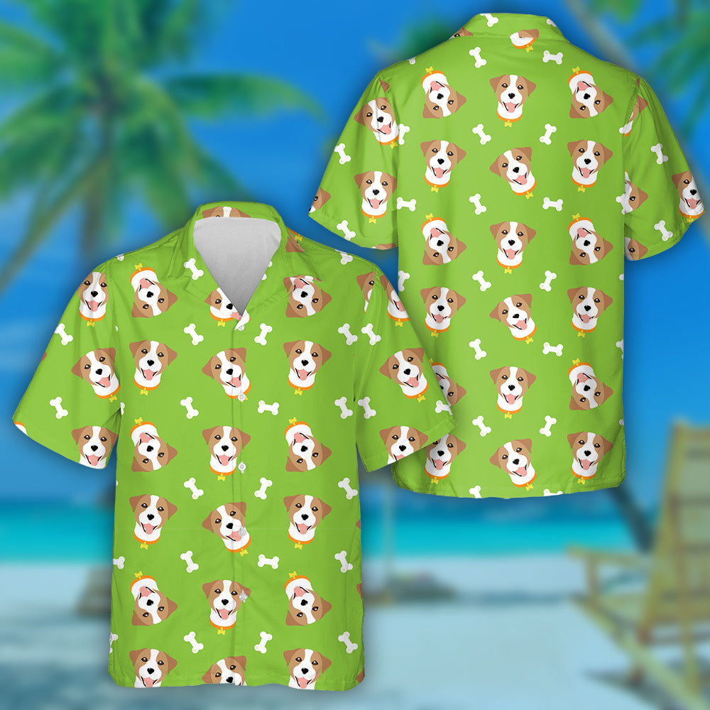 Cheerful Dog Breed Jack Russell With Bones Hawaiian Shirt, Hawaiian Shirt Gift, Christmas Gift
