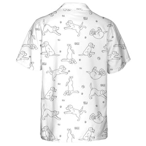 White Yoga Beagle Dog Poses And Exercises Hawaiian Shirt, Hawaiian Shirt Gift, Christmas Gift