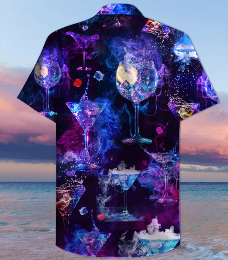 Cocktail Glasses Hawaiian Shirt â€“ Dnstyles, Hwaiian For Gift