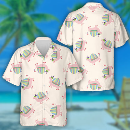 Pink Cartoon Turtle Doodle Birthday Party Hawaiian Shirt,Hawaiian Shirt Gift, Christmas Gift