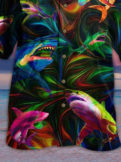 Shark Casual Animal Nice Ornamental Hawaiian Shirt,Hawaiian Shirt Gift, Christmas Gift