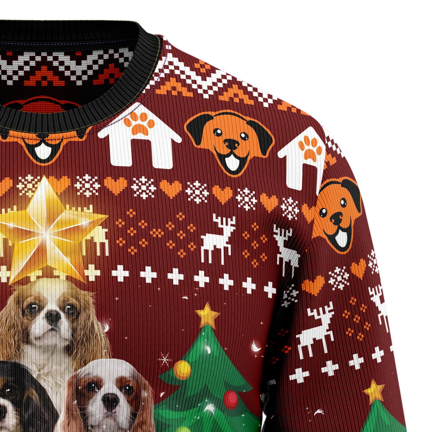 Geansaí Nollag Gránna Crann Péine Cavalier King Charles Spaniel Geansaí Nollag Gránna, Bronntanas Nollag,Bronntanas Nollag 2024