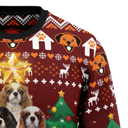Geansaí Nollag Gránna Crann Péine Cavalier King Charles Spaniel Geansaí Nollag Gránna, Bronntanas Nollag,Bronntanas Nollag 2024