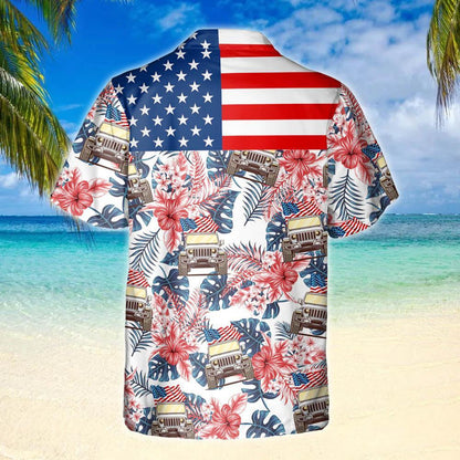 Awesome Jeep American Patriot Design Hawaiian Shirt, Hawaiian For Gift