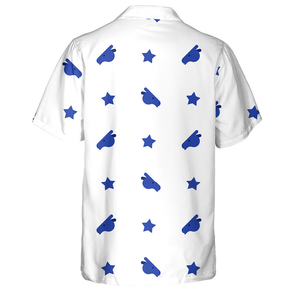 Patrún Páirtí Daonlathaithe Asal Gorm Ar Chúlra Bán Léine Haváíais, Bronntanas Léine Haváíais, Bronntanas Nollag