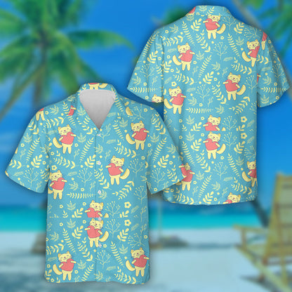 Floral With Cats And Heart In Hand Hawaiian Shirt,Hawaiian Shirt Gift, Christmas Gift