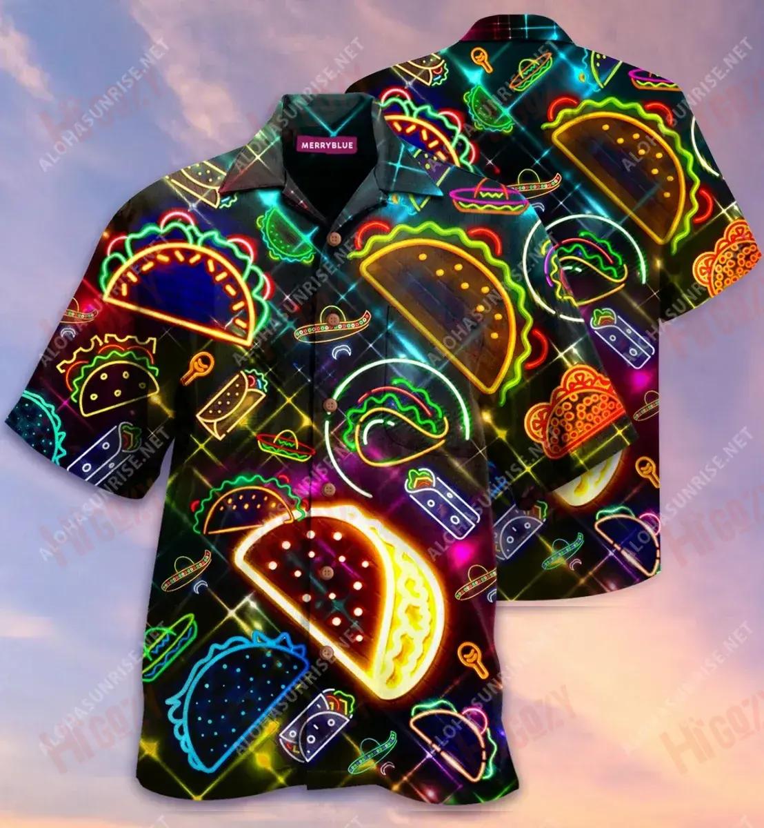 Ar an Máirt Chruthaigh Dia Tacos Léine Haváise Unisex Laethanta Saoire Gearr Muinchille Na Léinte Haváís is Fearr Léinte haváíais d'Fhir, Bronntanas Léine Haváíais, Bronntanas Nollag