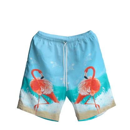 Red Flamingo Feathers On Beach Design Hawaiian Shirt,Hawaiian Shirt Gift, Christmas Gift