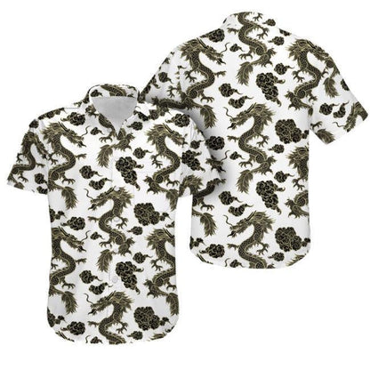 Lover Dragon Ar Chúlra Bán Léine Haváís, Bronntanas Léine Haváíais, Bronntanas Nollag