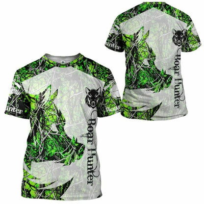 3D Boar Hunter Glas Chustaim Tshirt Éadaí Cochaill