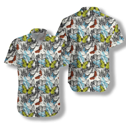 Signs Of Heaven Flying Butterflies Design Hawaiian Shirt,Hawaiian Shirt Gift, Christmas Gift