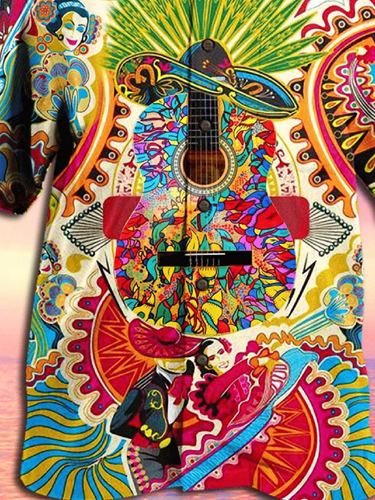 Theme Watercolor Hispanic Nice Ornamental Hawaiian Shirt,Hawaiian Shirt Gift, Christmas Gift