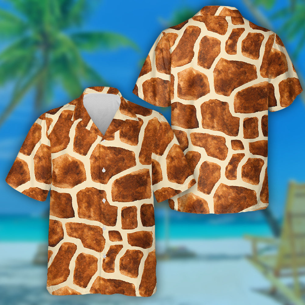 Péinteáil Uiscedhath Fhionnuar Patrún Craicne Sioráf Donn Léine Haváíais, Bronntanas Léine Haváíais, Bronntanas Nollag