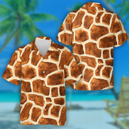 Péinteáil Uiscedhath Fhionnuar Patrún Craicne Sioráf Donn Léine Haváíais, Bronntanas Léine Haváíais, Bronntanas Nollag