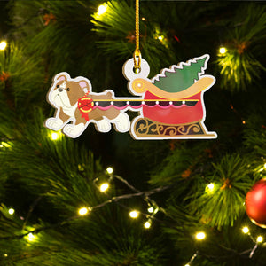 Merry Xmas Bulldog Ornament Set, Merry Woofmas Ornament Set, Funny Xmas Ornament Family Gift Idea For Dog Lover