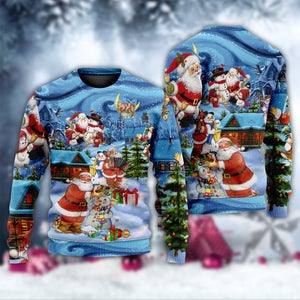 Christmas Santa And Snowman Best Friends Ugly Christmas Sweater, Christmas Gift, Gift Christmas 2024