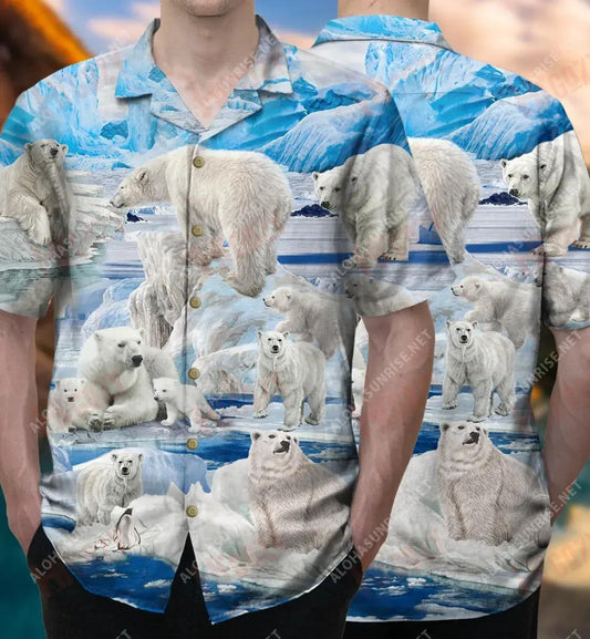Polar Bear - Live Large, Be Thick-Skinned Unisex Hawaiian Shirt Summer Short Sleeve Vintage Hawaiian Shirts Hawaiian Shirts For Women, Hawaiian Shirt Gift, Christmas Gift