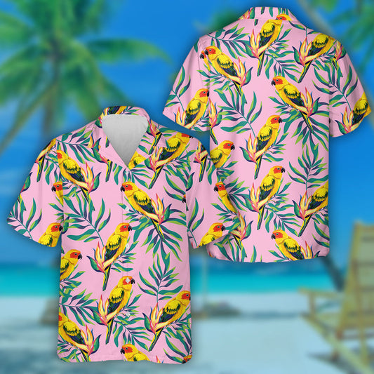 Beautiful Arrogant Green Parrot Tropical Hawaiian Shirt, Hawaiian For Gift