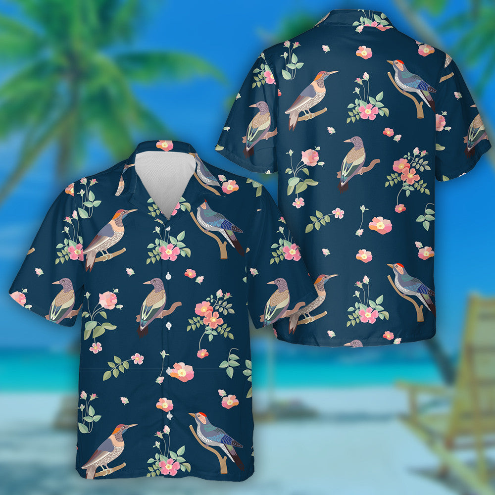 Éin agus Rósanna faoi Bhláth ar Chúlra Dorcha Gorm Léine Haváíais, Bronntanas Léine Haváíais, Bronntanas Nollag