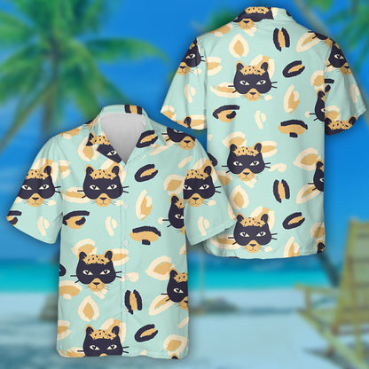 Ainmhí Coimhthíocha Liopard Le Masc Dubh Léine Haváís, Bronntanas Léine Haváí, Bronntanas Nollag