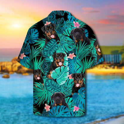 Rottweiler Hibiscus Tropical Nice Ornamental Hawaiian Shirt,Hawaiian Shirt Gift, Christmas Gift