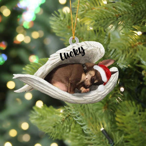 Custom Chihuahua Sleeping Angel Christmas Flat Acrylic Dog Ornament Memorial Dog Gift,Christmas Decoration